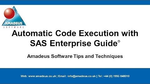 SAS Tip: Automatic Code Execution with SAS Enterprise Guide