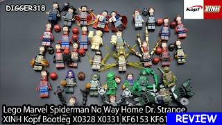 Lego Spiderman No Way Home Dr  Strange XINH Kopf Bootleg X0328 X0331 KF6153 KF6154 Toy Review 4K