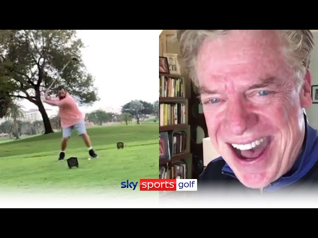 Guy tries to swing like Happy Gilmore, almost kills his friend