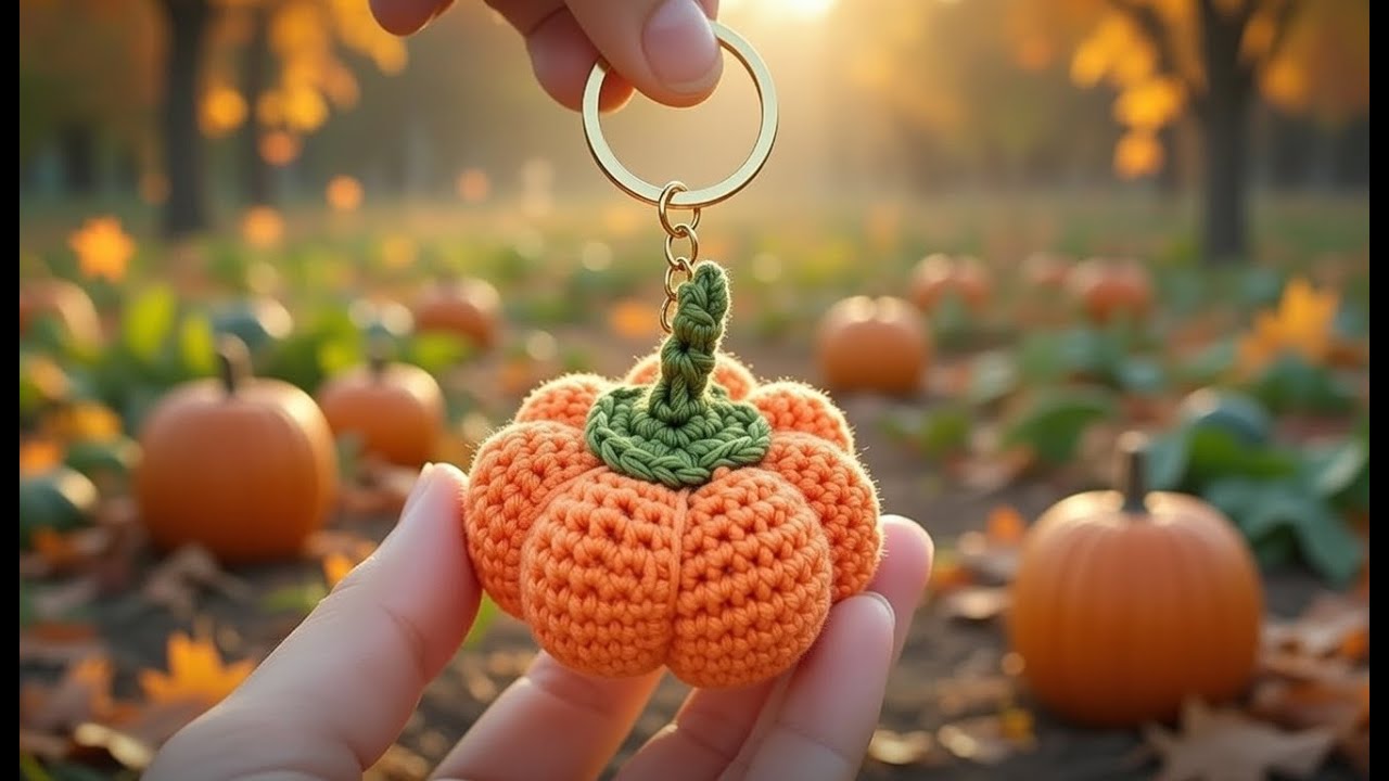 تعلمي عمل ميدالية مفاتيح على شكل زهرة القرع العسلي خطوة بخطوة مع الباترون المجاني