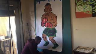 Bonifacio painting mike Tyson 8 bit east Austin 5th st mural