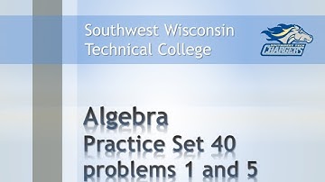 Math Review  - Algebra Chapter Practice Set 40 "Rearranging Formulas, problems 1 and 5"