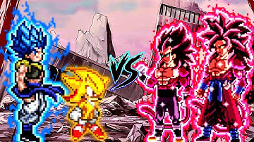 Gogeta V3.5 OP (AF) & Shadic V2 OP (AF) VS Fusion Xeno Gogeta SSJ4 V2 OP ( G&V) in Jump Force Mugen