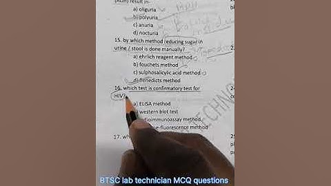 BTSC lab technician MCQ questions #lab #lab technician# lab technologist # aiims cre # kgmu # icmr