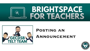 Posting an Announcement in Brightspace