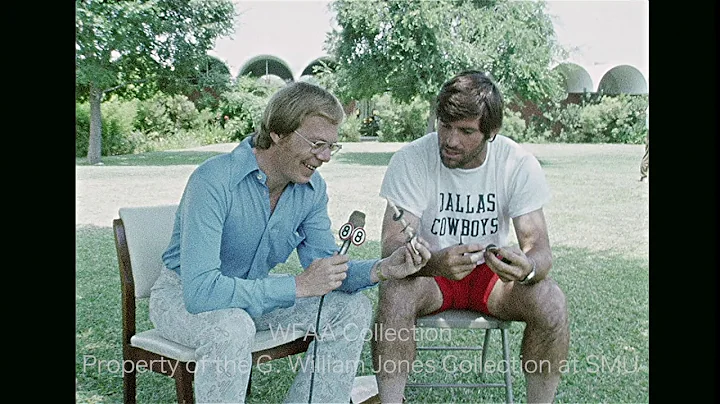 Walt Garrison whittles. WFAA. August 7, 1973.