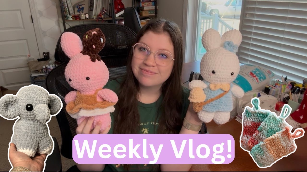 Weekly Vlog! Stash Busting My Cotton Yarn, More Plushies!