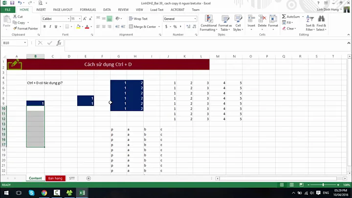 Thủ thuật Excel   ỨNG DỤNG  VI DIỆU  CỦA CTRL + D MÀ ÍT NGƯỜI BIẾT