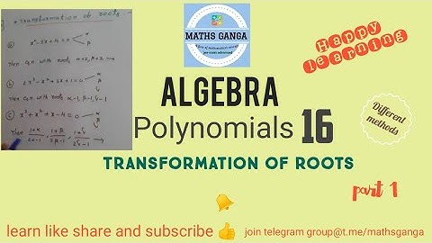 #mathsganga #jeemaths #polynomials Transformation of roots for polynomial Equations