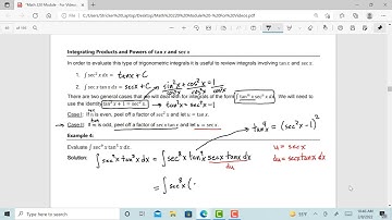 Section 3.2 (Integrating Products of Powers of tan x and sec x)
