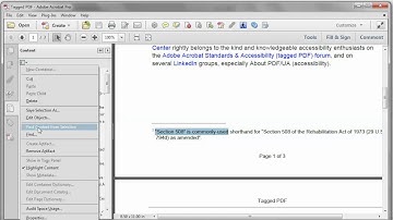 Tagged content present inside an Artifact