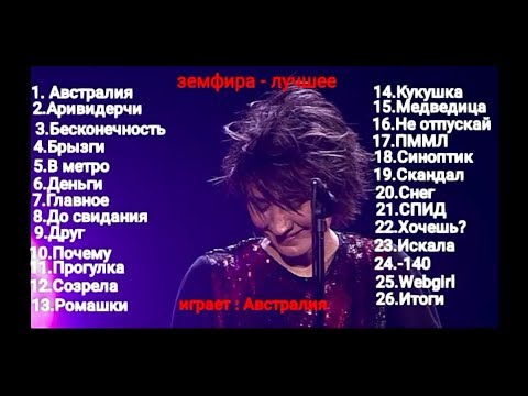 ЗЕМФИРА - лучшее . Топ 26 лучших песен Земфиры , на мой взгляд .