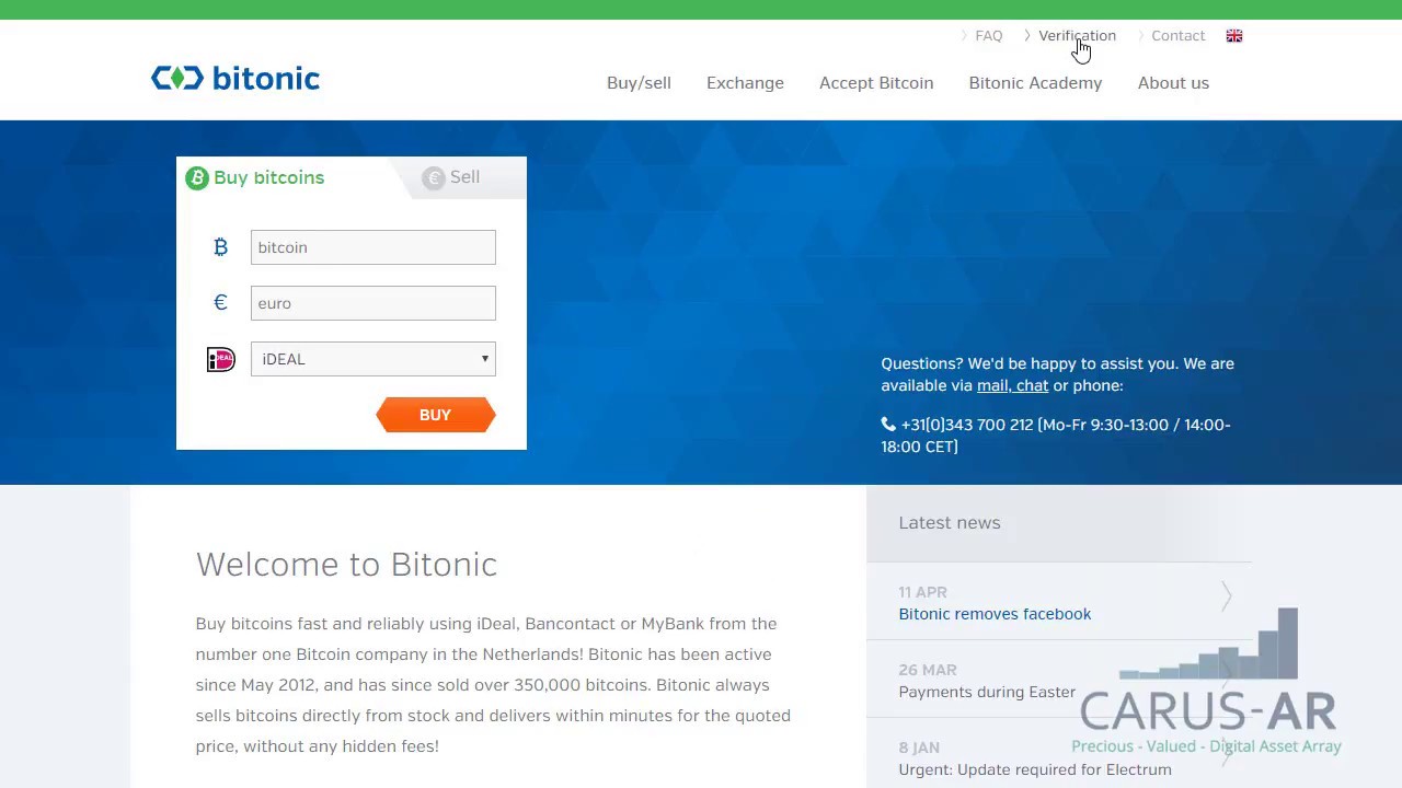 How to buy CARUS-AR - Step 3: Verify at Bitonic
