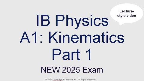 NEW 2025 EXAM IB Physics A1 Kinematics Part 1