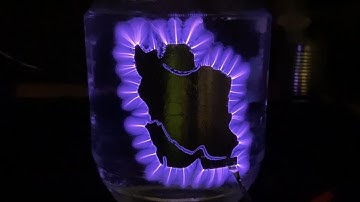 Iran Is Glowing ( High Frequency Surface Discharge on Glass )