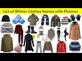 Winter Clothes Name in English | Most Common Winter Clothing | Winter Clothes Vocabulary