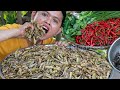 Delicious Cooking Locust Recipe - Deep Fried Crispy Grasshopper with Spicy Chilli in Village