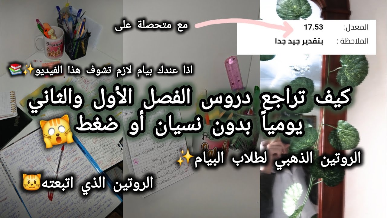 كيف تراجع دروس الفصل الاول والثاني بدون نسيان📚😼✨️Bem2026