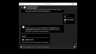Demo of Dash—Ethereum exchange in ADAMANT Messenger screenshot 4