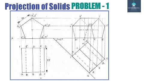 Projection of Solids_Problem -1_ Pentagonal Prism