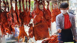 Crispy Roast Pork, Roast Ducks & Braised Pork  Cambodian Popular Street Food