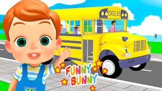 Wheels on the Bus | Funny Bunny Nursery Rhymes & Kids Songs Compilation