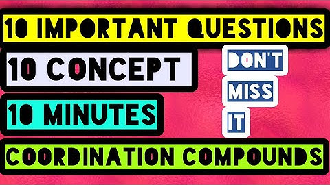 VVIP questions from coordination compounds|CFSE|Color|John Teller|Magnetic moment|
