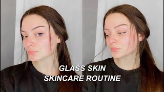 MY GLASS SKIN SKINCARE ROUTINE ( get unready with me )