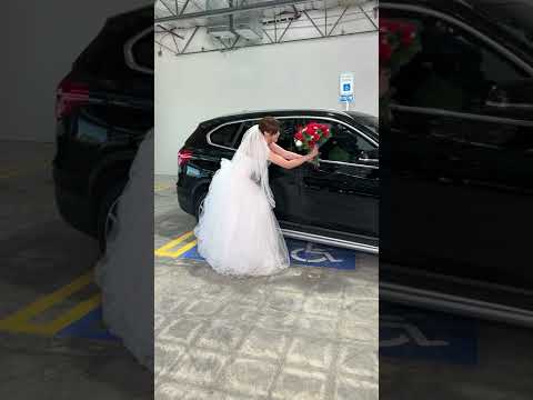 Car pulls her wedding dress off #shorts