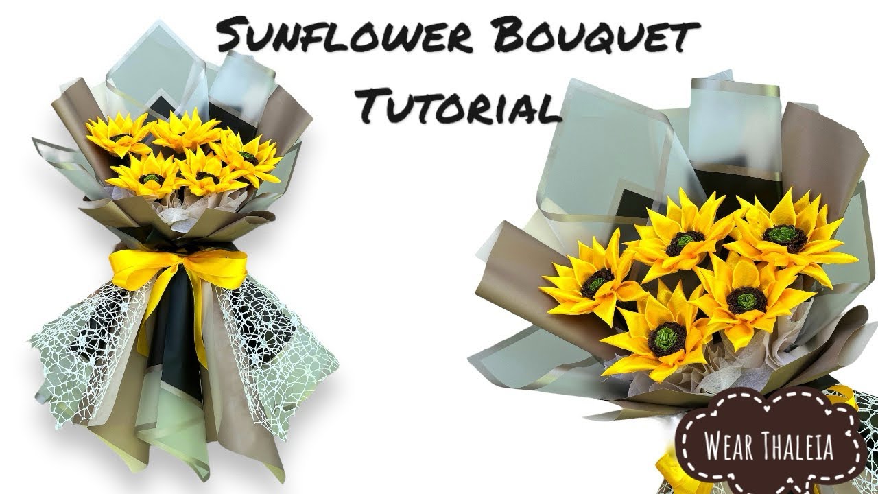 Sunflower Bouquet Tutorial/ How to Wrap Sunflowers