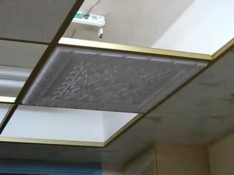 How To Install Grid Ceiling Tile To The Grid 2x2 Pvc With Acoustical Tile