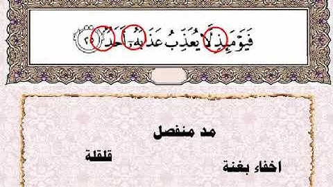 احكام تجويد ايات من سورة الفجر .. المقطع الثالث