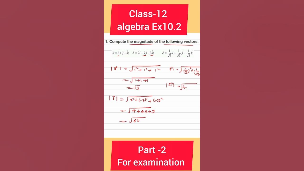 Algebra class 12 exercise 10 2 part 2 maths ncert class12 youtube