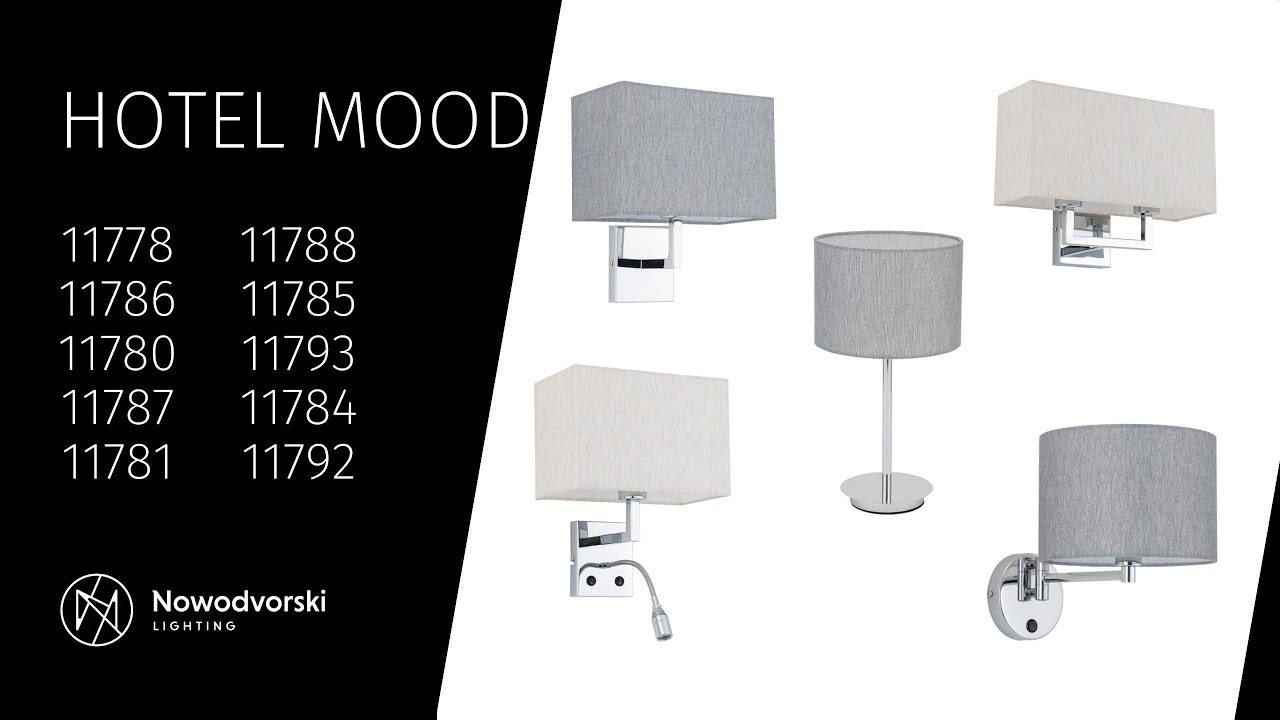 Бра, настінний світильник Nowodvorski 11792 Hotel Mood E27 2x10W IP20 сірий video