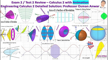 Exam 2 / Test 2 Review – Calculus 2 with Animation – Engineering Calculus 2 Detailed Solution: Osman