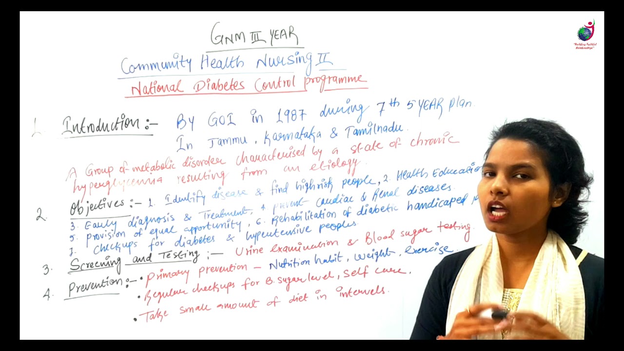 GNM, 3-й год, Национальная программа по контролю диабета II, Сестринское дело на местном уровне -...