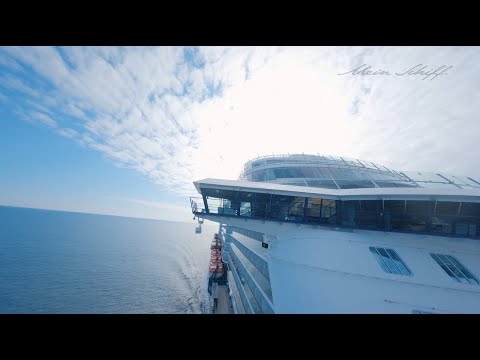 Die neue Mein Schiff 6: Spektakulärer Drohnenflug, bei denen selbst seefesten Fans der Atem stockt