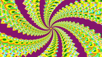 Colorful geometric shapes, spiral rotation, graphic design, background footage.