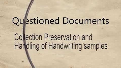 Questioned Document (Hand writing examination) (CH-06) #swayamprabha