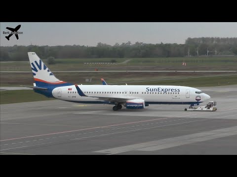SunExpress TC-SRB Boeing 737 departs from Eindhoven Airport