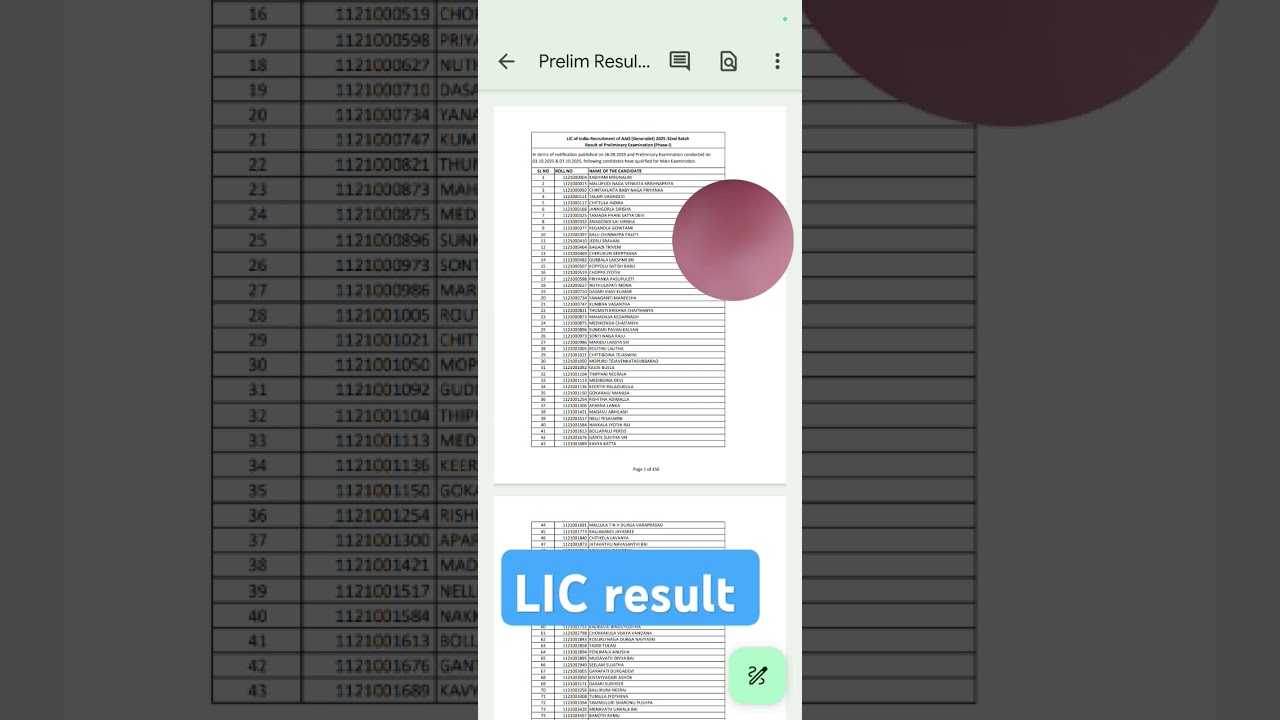 LIC result 
