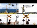 【踏切】色々な2つセットの警報灯がある踏切 (Railroad crossing in Japan)