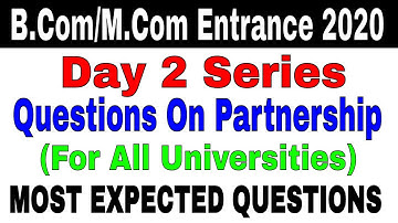 B.Com/M.Com Entrance Exam Series Day 2 || B.Com Entrance Exam 2020 || M.Com Entrance Exam 2020