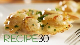 Scallop Gratin with Leek Confit - By RECIPE30.com