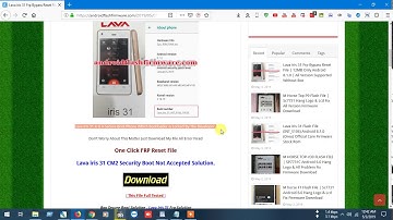 Lava iris 31 Frp Bypass Reset File | 12MB Only Android 8.1.0 | All Version Supported Without Box