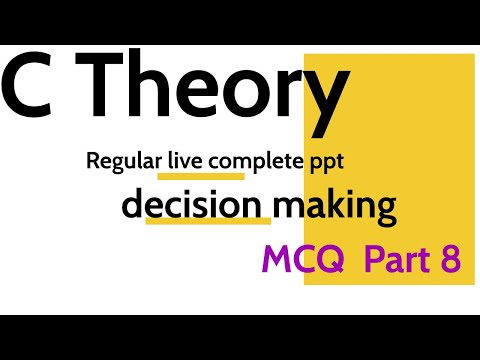 C language Theory tutorial in ppt || C language MCQ || decision making ||REGULAR LIVE || THEORY