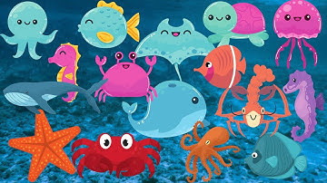 DẠY CON HỌC NÓI TÊN CON VẬT | CON VẬT DƯỚI BIỂN | CÁ MẬP, CÁ VOI, CÁ HEO, CUA