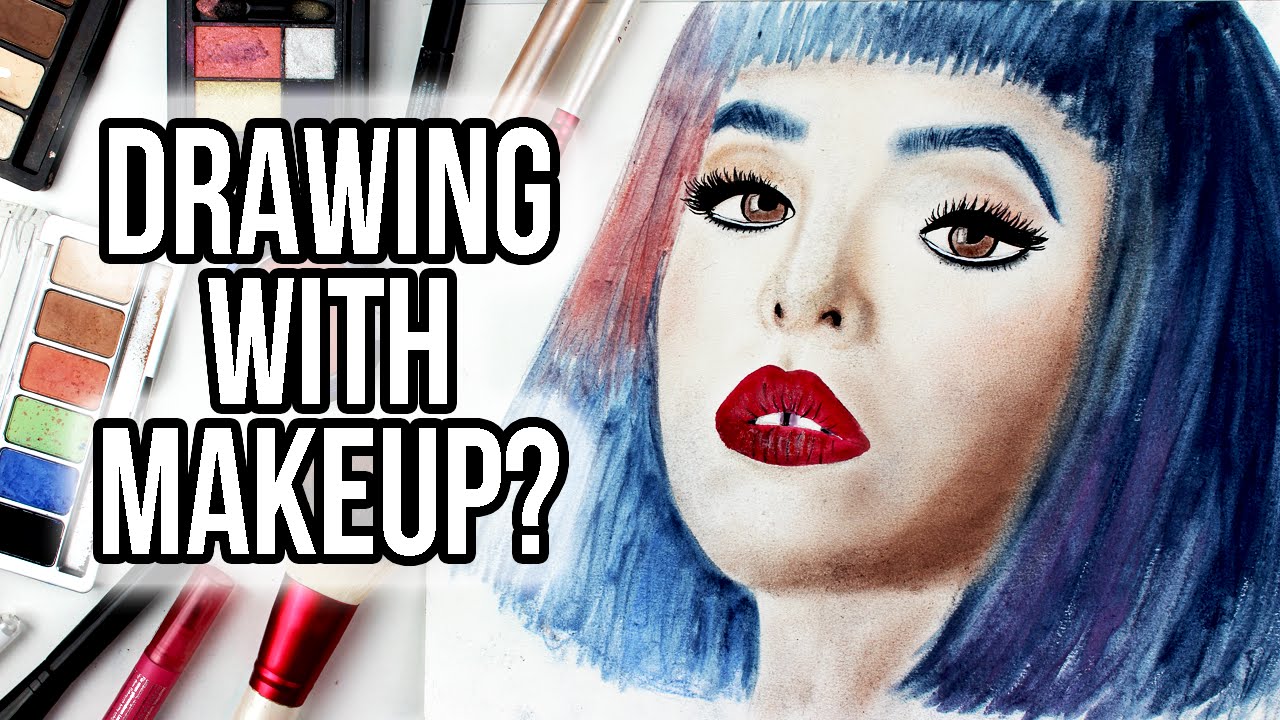DRAWING with MAKEUP? How to Art Challenge using makeup tools! - YouTube