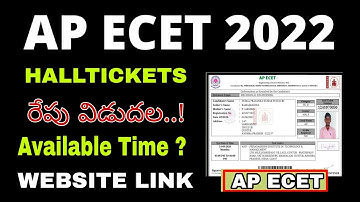AP ECET 2022 HALL TICKET AVAILABLE TOMORROW | RELEASING TIME ?