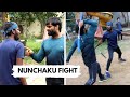 Nunchaku fight  stickman silambam  first in 2023  aakarsh venkat   pondurai  karate